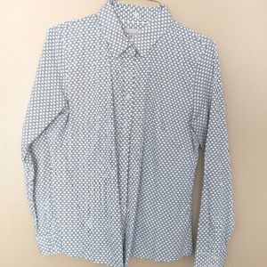 Banana Republic Navy and White fitted button up